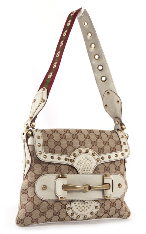 GUCCI Monogram GG Beige Ivory Pelham Ltd Ed Runway Bag