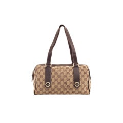 GUCCI Brown Monogram GG Boston Purse Shoulder Bag