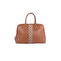 Used GUCCI Saddle Brown Monogram GG Large Tote Shopper Bag