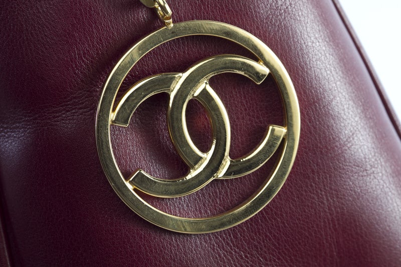 Chanel Burgundy Lamb Chevron Boston Speedy Bag Rare 2