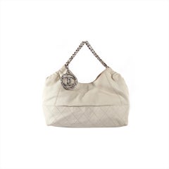 CHANEL Ivory Lambskin Classic Coco Cabas Tote Bag