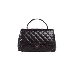 CHANEL Classic Large Black Leather Quilted Kelly Bag