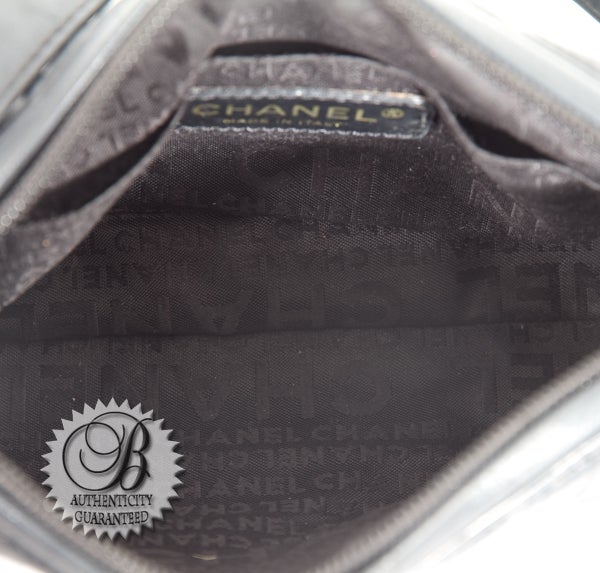 CHANEL Black Lambskin Cube Chocolate Bar Pochette Bag For Sale 2