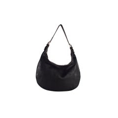 FENDI Black Selleria Leather Hobo Shoulder Bag