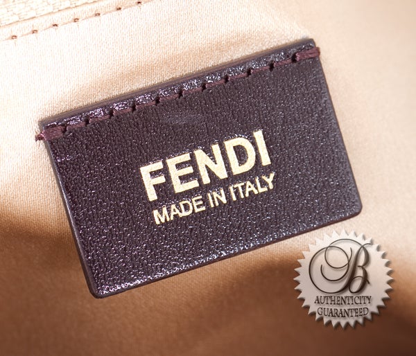 FENDI Beige 'Forever Mama' Metallic Calfskin Flap Bag For Sale 1