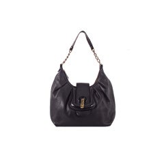 FENDI Black Nappa B Bis Baby Single Hobo Bag