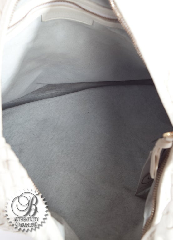 BOTTEGA VENETA White Large Woven Hobo Bag For Sale 1