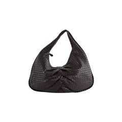 BOTTEGA VENETA Large Pleated Veneta Black Hobo Bag