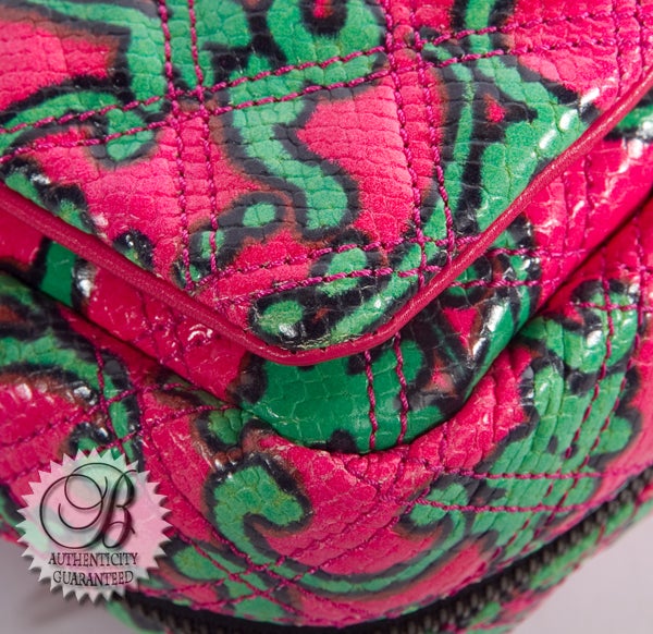 pink and green purse