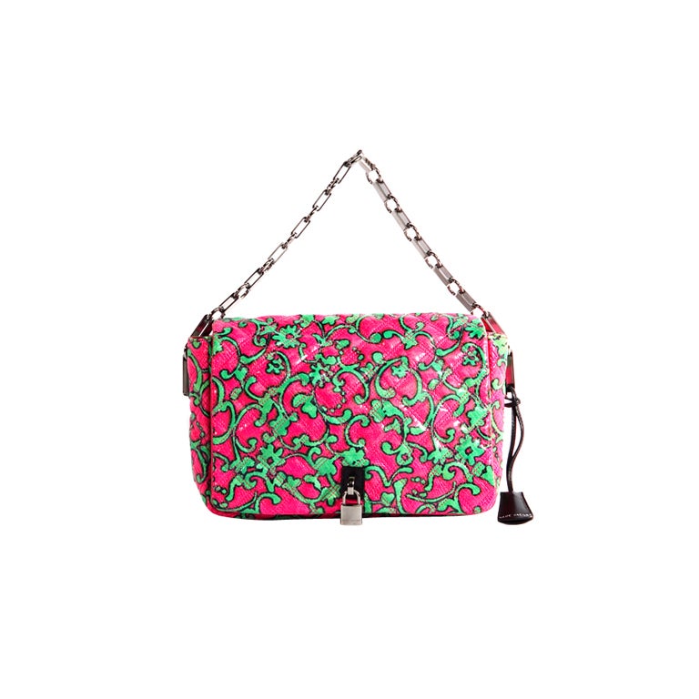 Leather beautiful handbag valentino style, purple, yellow, pink, green,  multicolor on Craiyon