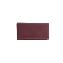 CARTIER Box Calf Burgundy Leather Checkbook Wallet New