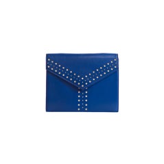 YSL Yves Saint Laurent Azur Blue Y Clutch Crossbody Bag