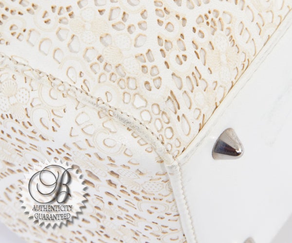 CHRISTIAN DIOR Classic Lady Dior Ivory Lace Bag 1