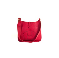 HERMES Red Evelyne GM Crossbody Bag