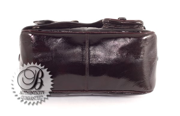 Women's CHRISTIAN DIOR Croc-Stamped Patent Leather Gaucho Bag For Sale