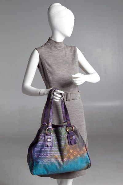 LOUIS VUITTON LV Monogram Richard Prince Heartbreak Jokes Tote Violet  Handbag