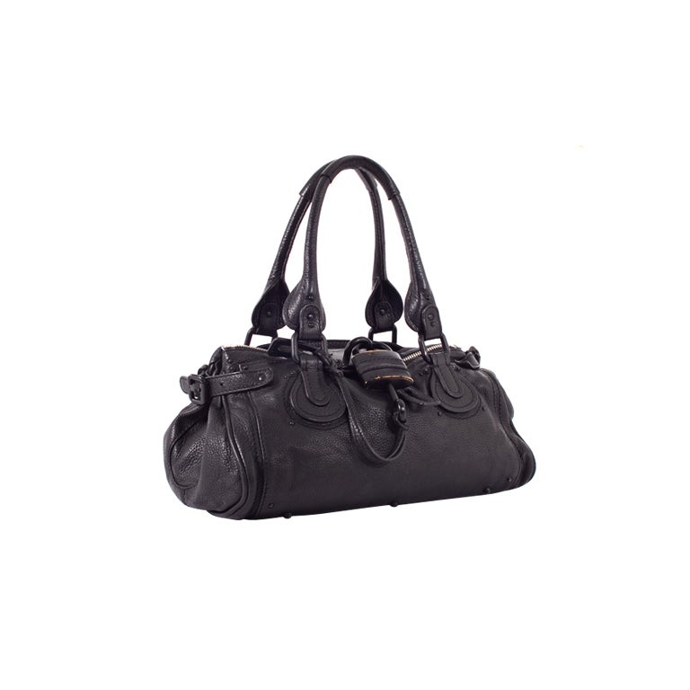 CHLOE Leather Limited Edition SO BLACK Paddington Bag For Sale