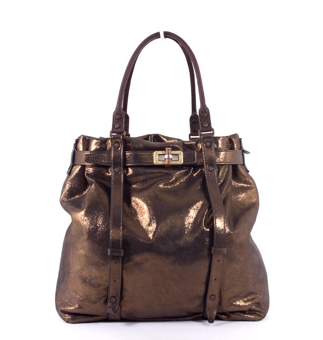 LANVIN Gold Shimmery Metallic KENTUCKY Bag
