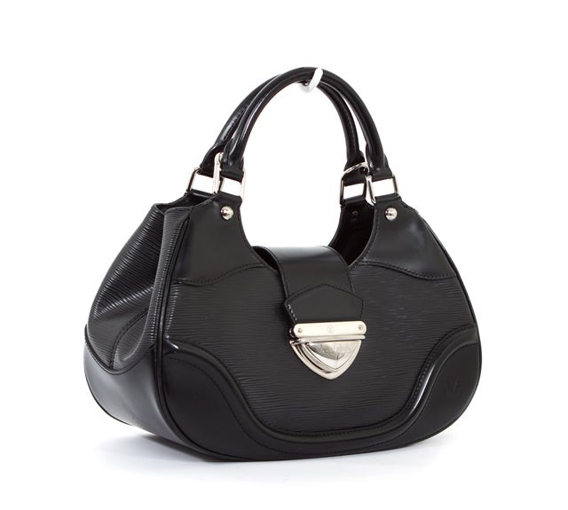 LOUIS VUITTON Black Epi Leather Montaigne Hobo Sac Bag