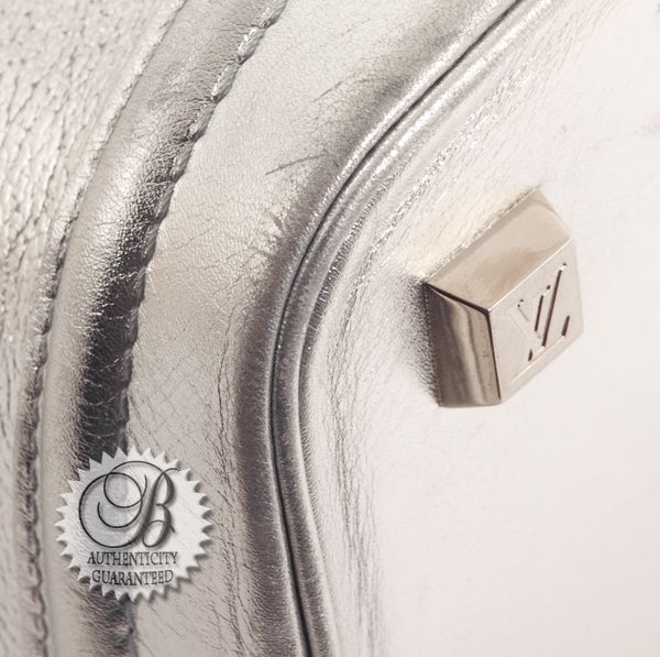 LOUIS VUITTON Silver Suhali Lockit Large Bag Purse Rare For Sale 1