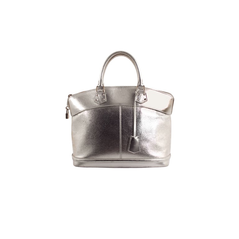 LOUIS VUITTON Silver Suhali Lockit Large Bag Purse Rare For Sale