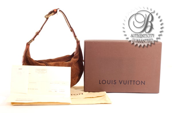 LOUIS VUITTON Onatah Brown Suede Cacao PM Bag Hobo For Sale 7