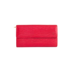 LOUIS VUITTON Epi Leather Red Sarah Pochette Wallet