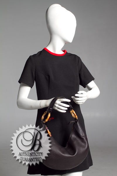 GUCCI Black Leather Nappa Crescent Half Moon Hobo Bag 7