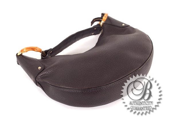 Women's GUCCI Black Leather Nappa Crescent Half Moon Hobo Bag