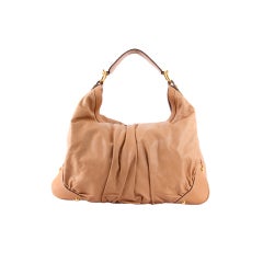 GUCCI Large JOCKEY Hobo Leather Tan Beige Shoudler Bag