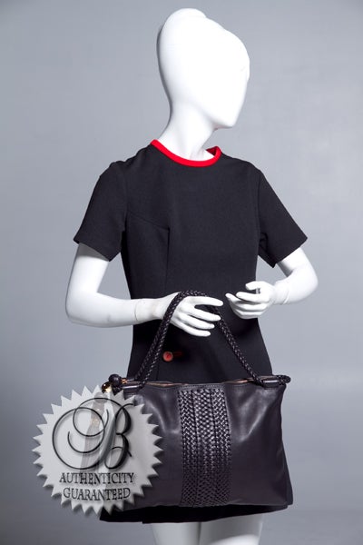 GUCCI Black Leather HANDMADE Woven Front Tassels Shoulder Bag 4
