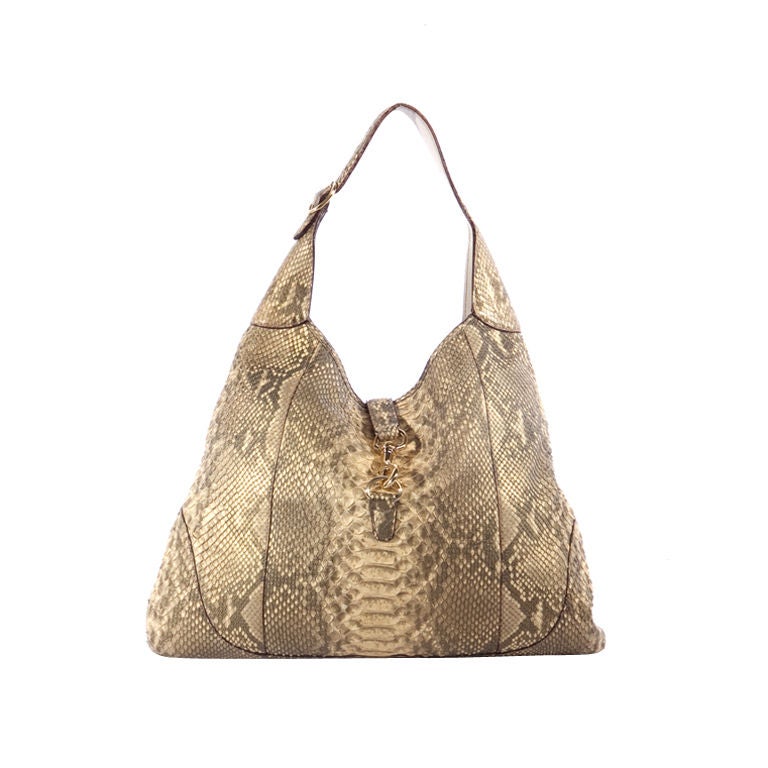 DUPLICATE GUCCI Python Jackie O Bouvier Hobo Shoulder Bag New