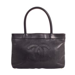 CHANEL Black Caviar Leather Executive Tote Brief Bag