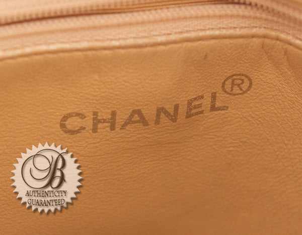 CHANEL Tan Beige Caviar Quilted Medallion Bag For Sale 5