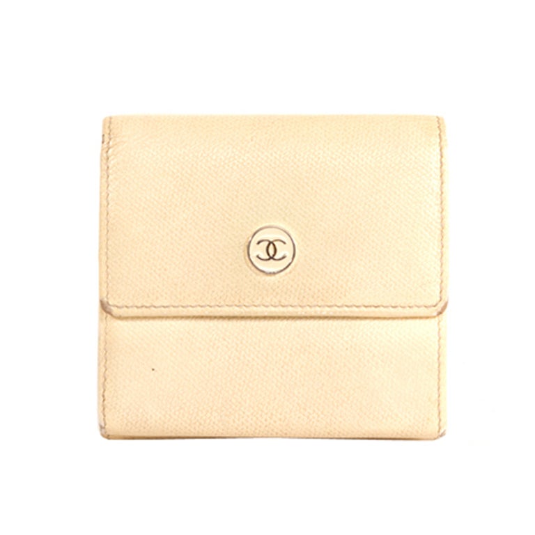 CHANEL Ivory French Purse Wallet For Sale