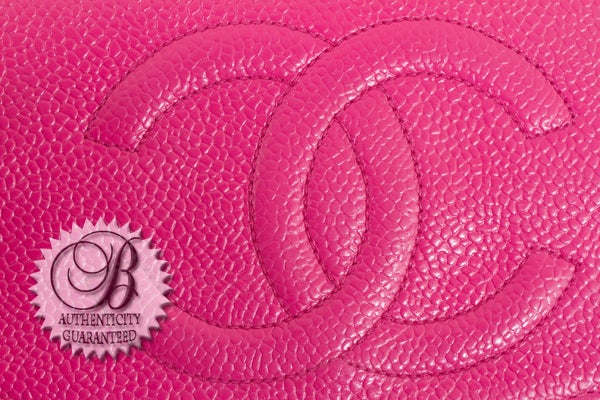 CHANEL Pink Caviar Leather Wallet Clutch 1
