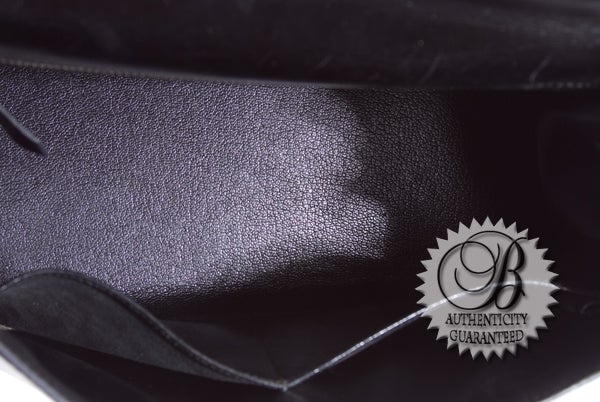 HERMES Black Box Calf Kelly 28 cm Purse Classic Bag For Sale 3