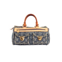 LOUIS VUITTON Blue Denim Neo Speedy Bag