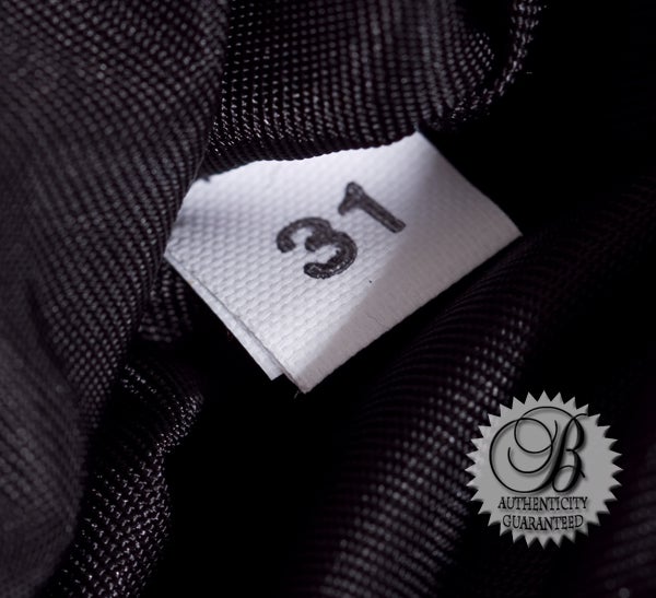 PRADA Black Nylon Sequined Logo Evening Pochette Bag w Chain 6