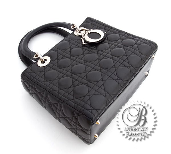 Women's CHRISTIAN DIOR Classic Lady Dior Black Cannage Quilted Bag