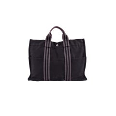 HERMES Black and Grey Fourre Tout MM Tote Bag