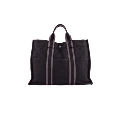 HERMES Black and Grey Fourre Tout MM Tote Bag