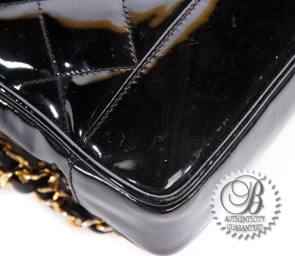 CHANEL Black Patent Leather Petite Shopping Bag 1