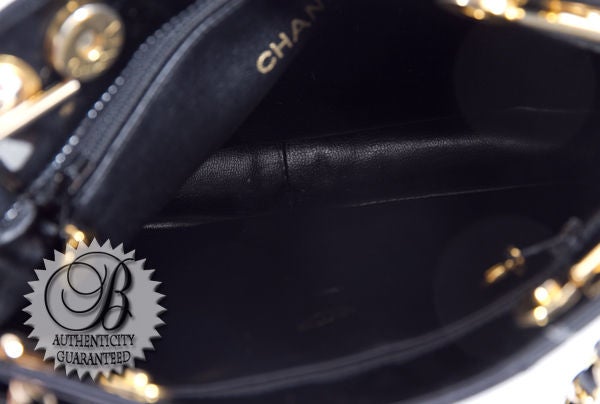 CHANEL Black Patent Leather Petite Shopping Bag 2