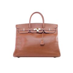 HERMES Courchevel 40cm Gold with GHW Birkin Tote Bag