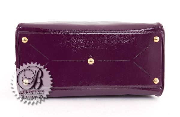 Women's YSL Yves Saint Laurent Patent Leather Egglant Majorelle Bag