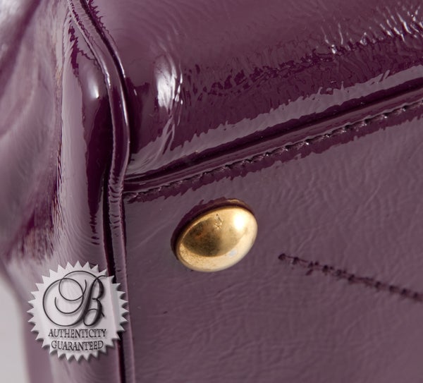 YSL Yves Saint Laurent Patent Leather Egglant Majorelle Bag 1