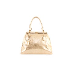 YSL Yves Saint Laurent Metallic Leather Majorelle Purse Bag