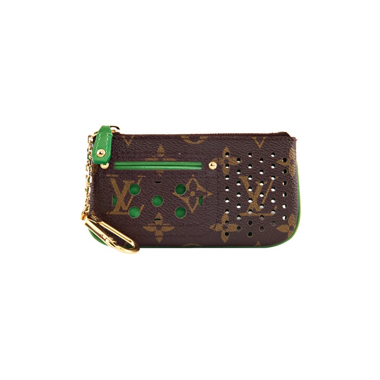 LOUIS VUITTON Perforated Green Monogram Key Cles Coin Holder Wal at 1stDibs   louis vuitton wal, louis vuitton perforated wallet, coin holder louis  vuitton