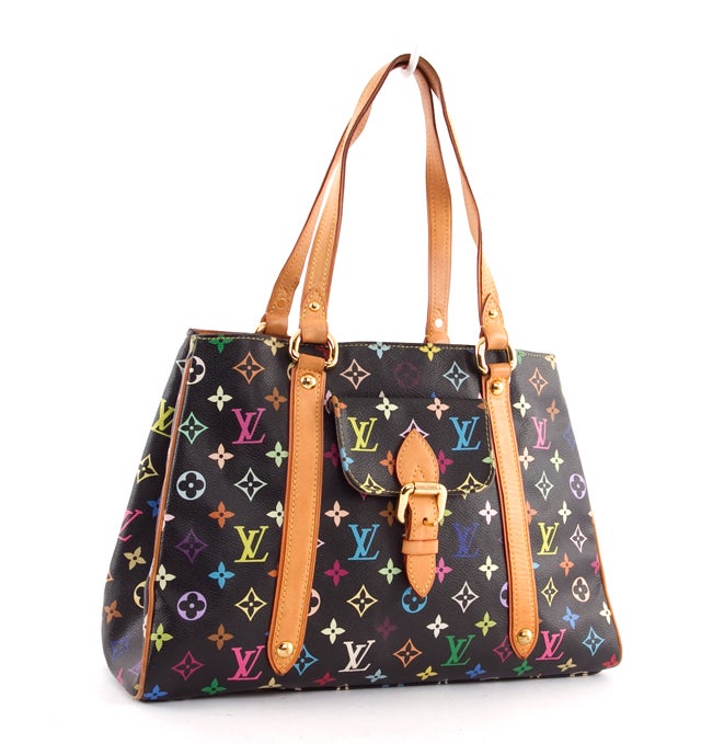 LOUIS VUITTON Black Multicolor Monogram Aurelia Tote Bag
